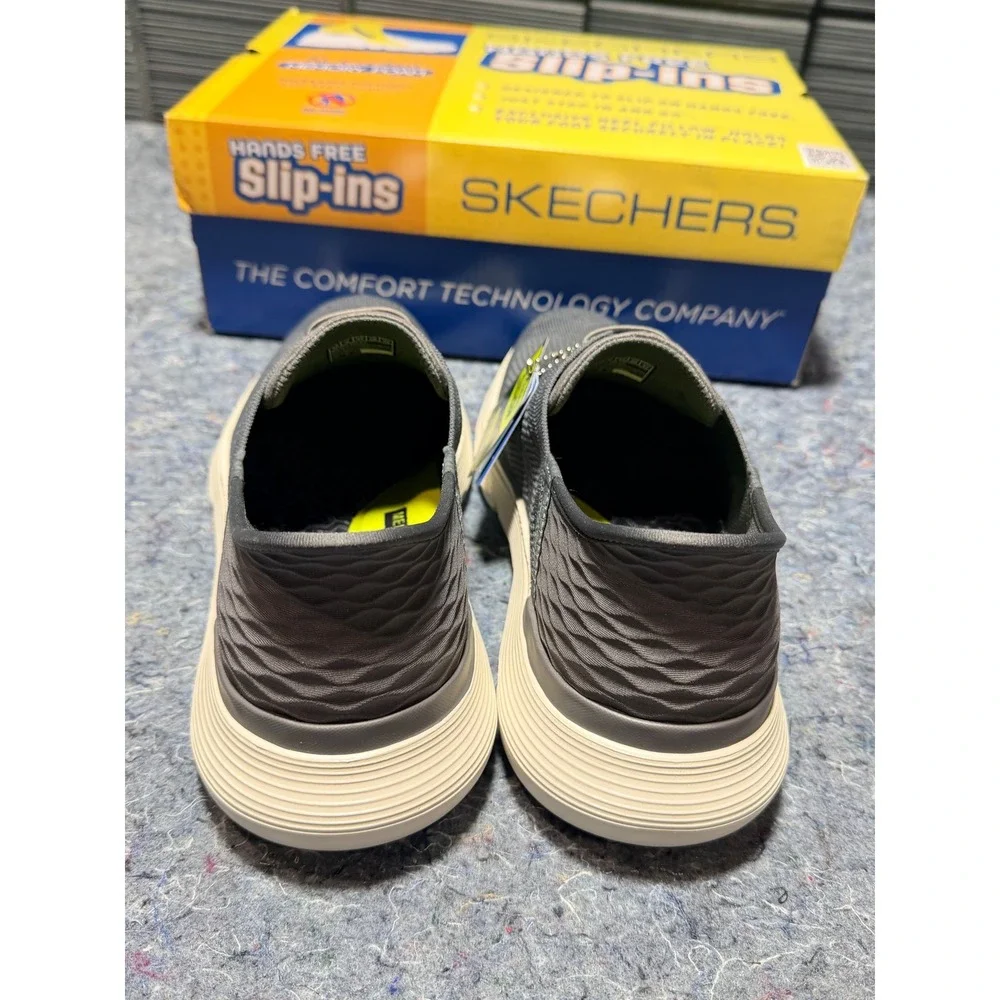 Skechers Hands Free Slip Ins Men's‎ Size 10 Gray Memory Foam Breathable Shoes